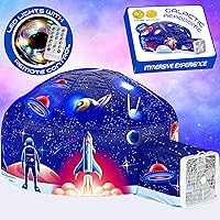W&O Galactic Aerodome with LED Lights - Air Tent Fort - Inflatable Play Tent for Kids - Rocket Ship Tent for Boys & Girls - Kids Tent Indoor - Kids Playhouse - Kids Play Tent - (Fan NOT Included)