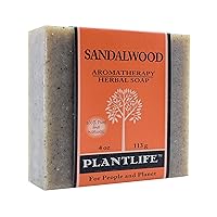 Plantlife Sandalwood Bar Soap - Moisturizing and Soothing Soap for Your Skin - Hand Crafted Using Plant-Based Ingredients - Made in California 4oz Bar