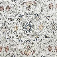Moroccan Ornate Design Luxurious Classic Jacquard Fabric for Upholstery, Window Treatments, Craft Projects - Width 54 inches - Fabric by The Yard (Silver Blue)