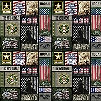 United State Military Cotton Fabric-US Army Servicemember Camo Flag Block Cotton Fabric by Sykel