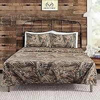 Realtree Edge Camo Bedding Queen Sheet Set 4 Piece Polycotton Rustic Farmhouse Bedding for Lodge, Cabin & Hunting Bed Set – Perfect for Outdoor Camouflage Bedroom - (60