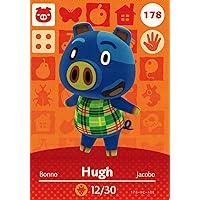 Nintendo Animal Crossing Happy Home Designer Amiibo Card Hugh 178/200 USA Version
