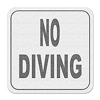 No Diving Text Pool Depth Markers, 6 x 6 Inches Vinyl Pool Stickers, Pool 