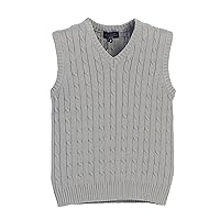 Gioberti Boy's 100% Cotton Soft V-Neck Cable Knit Sweater Vest