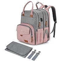 Extra Large Diaper Bag for 2 Kids, 35L Twin Diaper Bag w/Multi Compartments, 23 Pockets (4 Baby Bottle Pockets) - Big Diaper Bag For Twins w/Changing Pad, Easy Access & Clean Design
