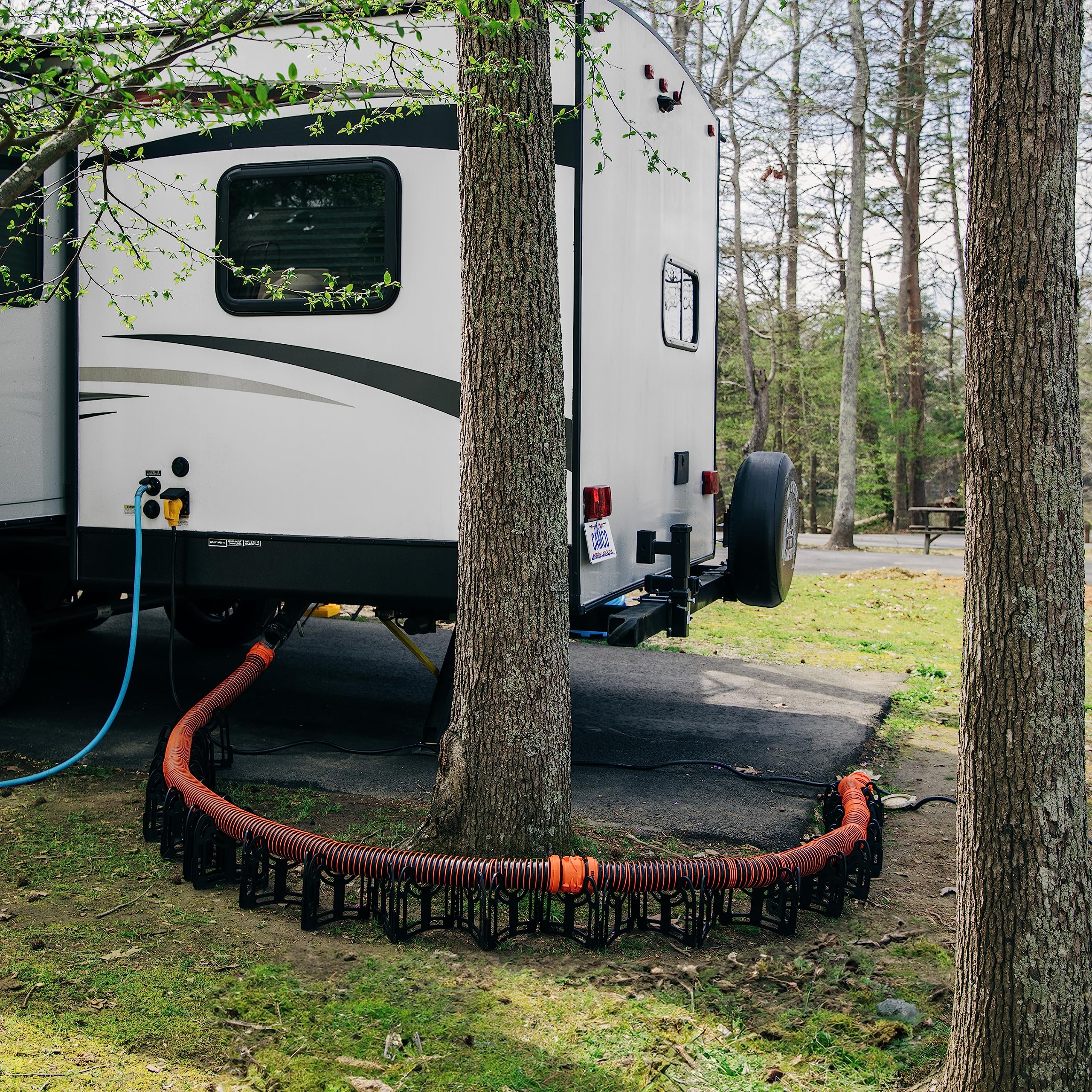 Camco RhinoEXTREME 20-Foot Camper/RV Sewer Hose Kit | Features TPE Technology for Abrasion Resistance and Crush Protection | Includes Pre-Attached Rhino Swivel Fittings (21012)