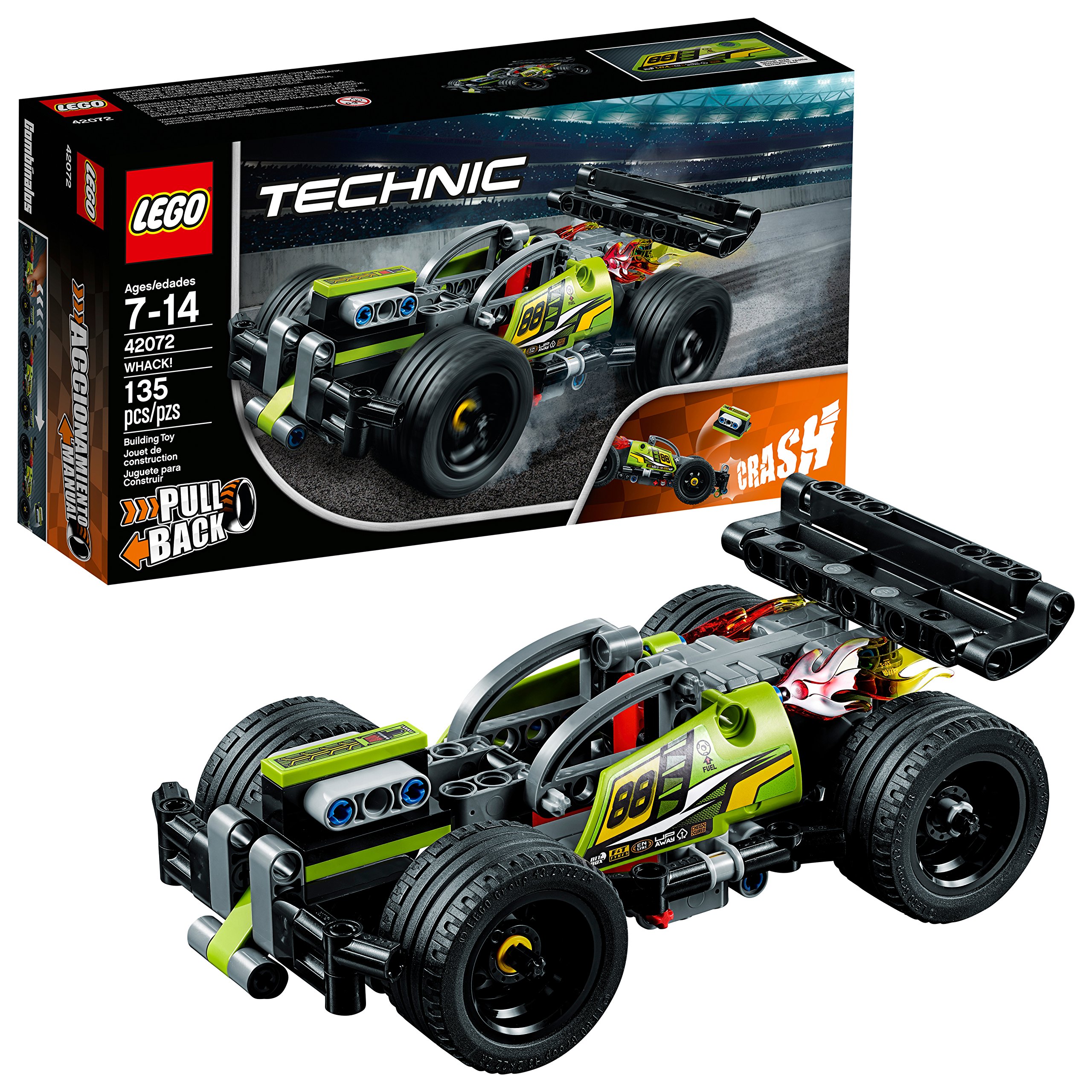 LEGO Technic WHACK! 42072 Building Kit with Pull Back Toy Stunt Car, Popular Girls and Boys Engineering Toy for Creative Play (135 Pieces)