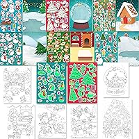 Christmas Crafts for Kids Set, Removable Stickers Bulk Party Favors Games Xmas Holiday Activities for Children Toddlers Gingerbread House Kit, Make your Story. Advent Preschool Class Gift Treat SetA