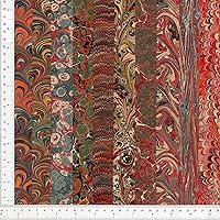 Hand Marbled Paper Pack of 30 Different Sheets 13.5x48cm 5.3x19in for Bookbinding and Restoration Papercraft Precut Lot Set f372-4