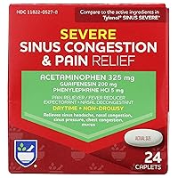 Daytime Severe Sinus Congestion & Pain Relief - Acetaminophen, 325 mg - 24 Caplets | Multi-Symptom Non-Drowsy | Relief | Cold and Flu | Cold & Sinus Medicine for Adults