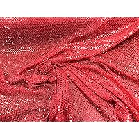 Faux Sequin Shiny Confetti Dot Knit Red, Fabric by the Yard