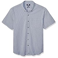 Cutter & Buck Men's Short Sleeve Anchor Gingham Button Up Shirt