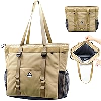 16.8L Insulated Cooler Bag Soft Cooler Tote with Multi-Pocket, Leakproof Beach Cooler Bag, Shopping Bag, Picnic Bag, Lunch Bag for Work