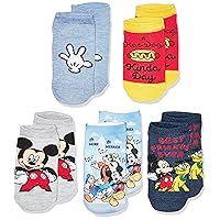 Disney Mickey Mouse Boys 5 Pack Shorty Socks