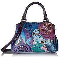 Anna by Anuschka Women's Genuine Leather Small Multicompartment Satchel Shoulder Bag