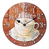 La Crosse Clock 404-2631C-INT 12-Inch Round Coffee Decorative Quartz Analog Wall Clock