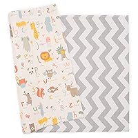 Baby Care Play Mat (Large, Zig Zag - Grey) 82'' x 55'' Original One-Piece Reversible Rollable Waterproof Play Mat for Infants, Babies, Toddler, and Kids