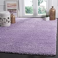 SAFAVIEH Laguna Shag Collection Area Rug - 8' x 10', Lilac, Solid Design, Non-Shedding & Easy Care, 2-inch Thick Ideal for High Traffic Areas in Living Room, Bedroom (SGL303N)