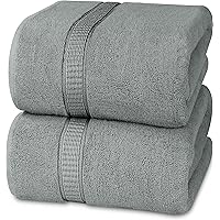 Utopia Towels - Luxurious Jumbo Bath Sheet 2 Piece - 600 GSM 100% Ring Spun Cotton Highly Absorbent and Quick Dry Extra Large Bath Towel - Soft Hotel Quality Towel (35 x 70 Inches, Cool Grey)