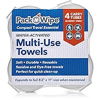 Disposable Compressed Towels - Absorbent & Durable Cleaning Rags - Compact Cleaning Cloth Travel Essentials - Soft Eco-Friendly Baby Wipes & Baby Towel - 8.5”x11” - 20 Towels & 4 Tubes