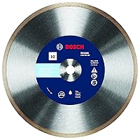 BOSCH DB1069 10 In. Rapido Premium Continuous Rim Diamond Blade with 5/8 In. Arbor for Wet Cutting Applications in Glass Tile, Ceramic Tile