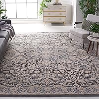 SAFAVIEH Vivaldi Collection Area Rug - 8' x 10', Navy & Ivory, Traditional Vintage Oriental Design, Non-Shedding & Easy Care, Ideal for High Traffic Areas in Living Room, Bedroom (VIV516N)