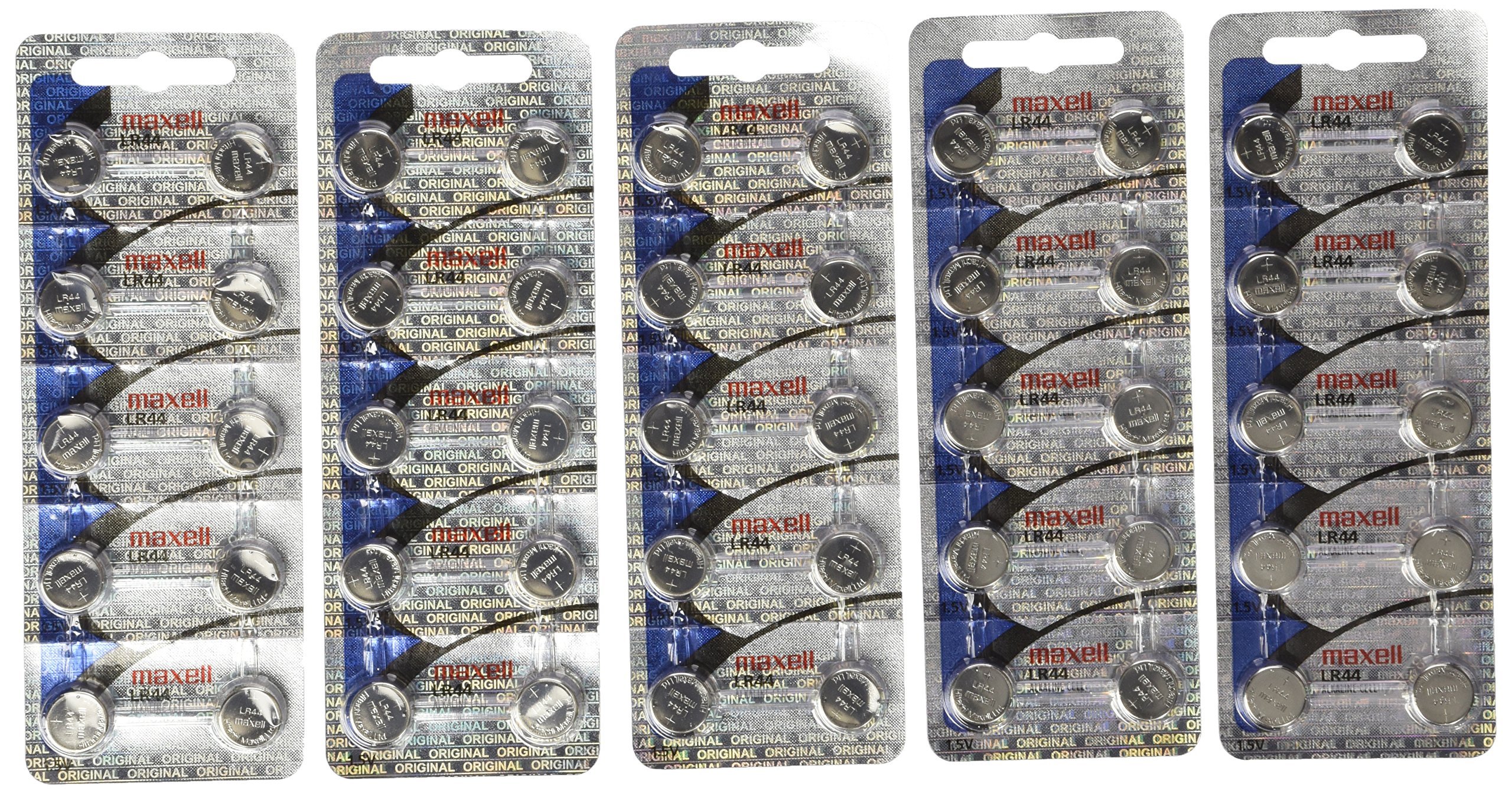 50 Pack Maxell LR44 AG13 357 button cell battery 