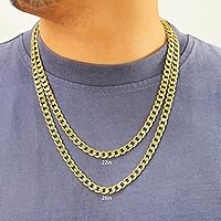 Nuragold 10k Yellow Gold 8mm Cuban Curb Link Chain Necklace, Mens Jewelry 20