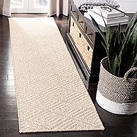 Palm Beach Collection Runner Rug - 2' x 8', Beige & Beige, Sisal Design, Non-Shedding & Easy Care, Ideal for High Traffic Areas in Living Room, Bedroom (PAB360A)