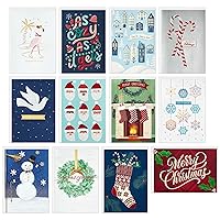 Hallmark Handmade Christmas Card Assortment (12 Cards and Envelopes, Refill Pack Card Organizer Box)
