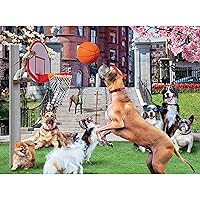 1000 Piece Puzzle for Adults Karen Burke - Shooting Hoops Puzzle, 27x20 inch Whimsical Funny Jigsaw by KI Puzzles