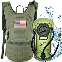 SHARKMOUTH Hydration Pack, Tactical Molle Hydration Pack Backpack 900D with 2L Hydration Water Bladder, Military Daypack for Running, Hiking, Cycling, Climbing, Hunting &Working Out
