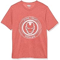Marvel Kid's Power of Iron Man T-Shirt, Red Heather, Small