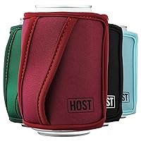 HOST Insta-Chill Can Cooler Flexible Freezable Gel and Ice Pack for Regular 12 oz Cans, Wine Red