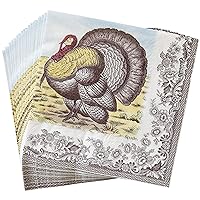 C.R. Gibson (20Ct) LUNCH NAPKIN-Woodland Spode, standard, brown