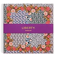Galison Liberty Anita Peggable Chess Set from Galison - Unique Floral Game Set for Any Game Enthusiast, Featuring 32 Wood Chess Pieces and 1 Portable Chess Board, Perfect for Gaming on The Go!