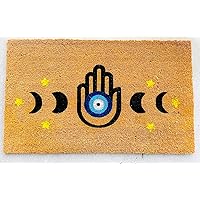 Evil Eye Hamsa Hand Moon Phases Design Door Mat Custom Door Mat (16x24 Inch)