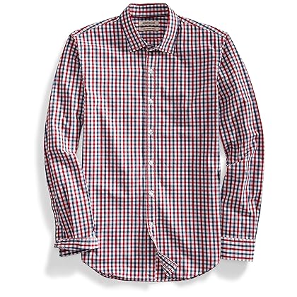 Goodthreads Men's Slim-Fit Long-Sleeve Plaid Poplin Shirt