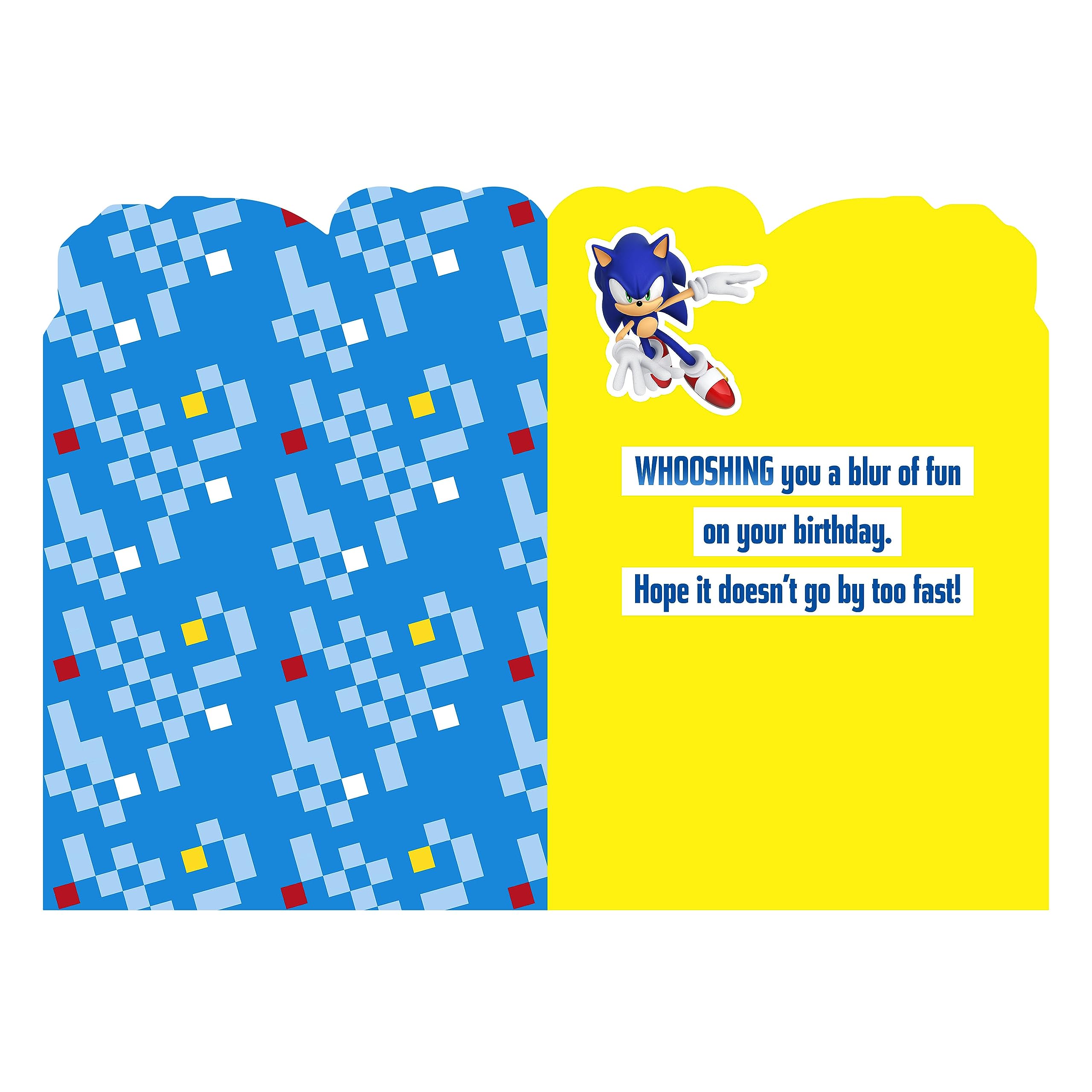 Hallmark SEGA Sonic the Hedgehog Birthday Card for Kids, Teens, Video Gamers