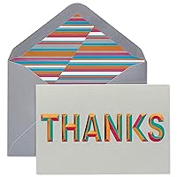 Papyrus Thank You Cards with Envelopes, Beveled Thanks (16-Count)
