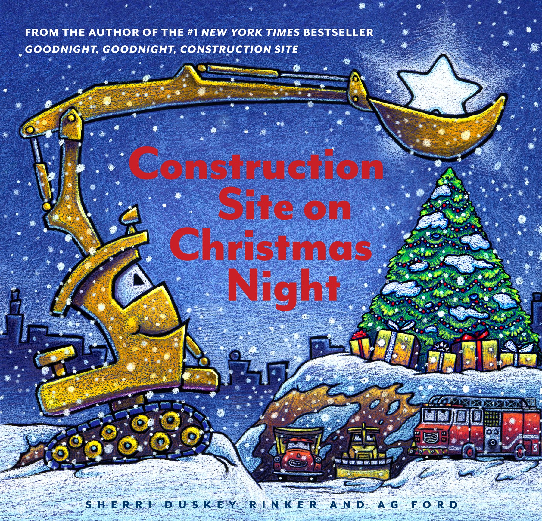 Construction Site on Christmas Night: (Christmas Book for Kids, Childrens Book, Holiday Picture Book)