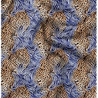 Soimoi Cotton Satin Spandex Brown Fabric by The Yard - 54 Inch Wide - Leopard Animal Skin Print Textile - Stylish and Trendy Patterns for Apparel Printed Fabric