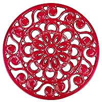Trademark Innovations Decorative Cast Iron Metal Trivet (Red)
