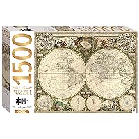 Hinkler Mindbogglers Gold 1500-Piece Jigsaw Puzzle: Vintage World Map - Jigsaws for Adults - Deluxe Jigsaw Puzzles - 33x26in - Intricate Puzzles - Advanced Jigsaws - Hobbies - Gold Foil Jigsaw Puzzles