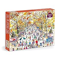 Galison Michael Storrings Fall in Central Park – 1000 Piece Puzzle Fun and Challenging Activity with Bright and Bold Artwork of Central Park During Autumn for Adults and Families