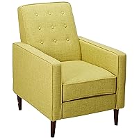 Christopher Knight Home Mervynn Mid-Century Modern Fabric Recliner, polyester, Muted Green / Dark Espresso