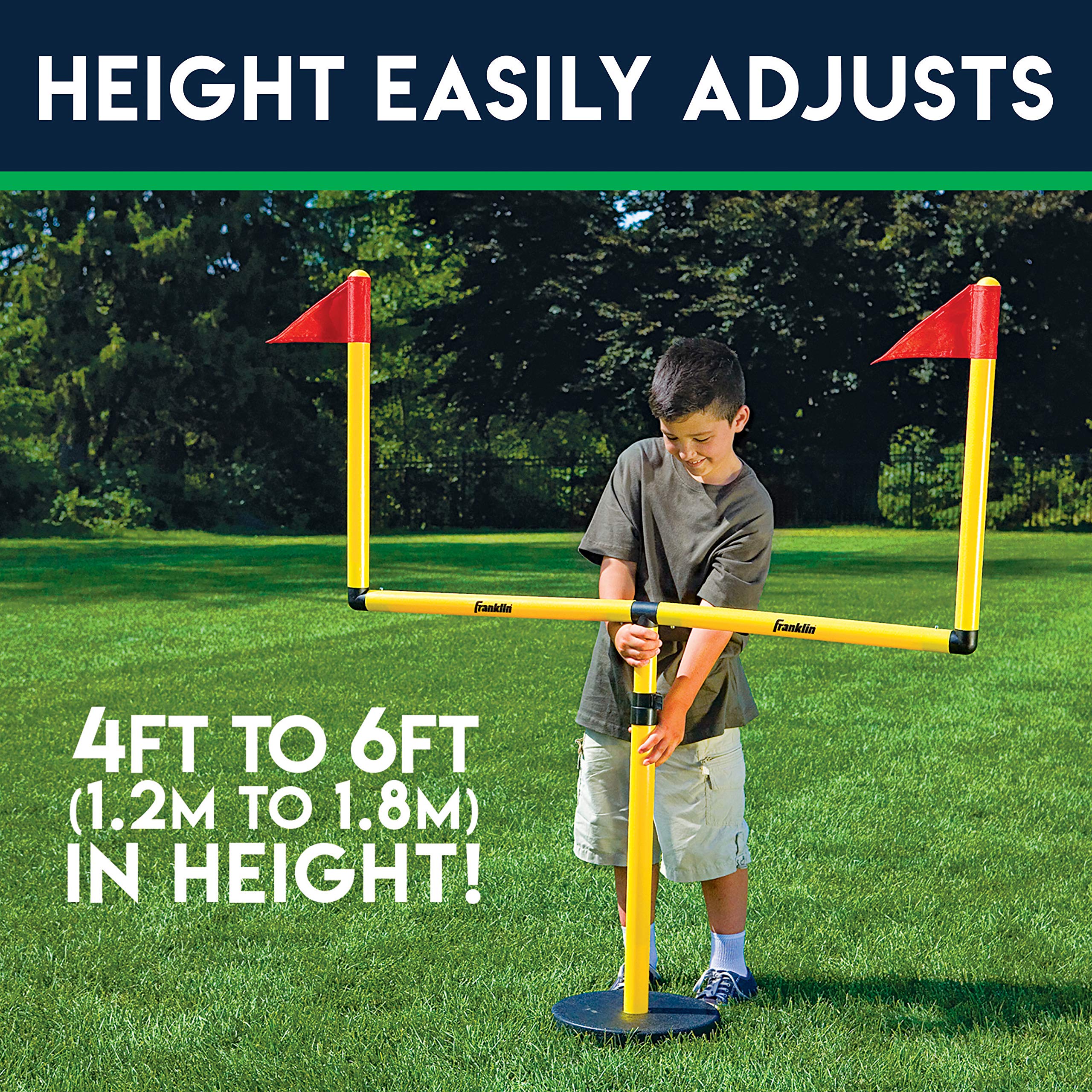 Franklin Sports Youth Football Goal Post Set - Kids Football Easily Adjustable Field Goals - Includes 2 Goal Posts - Perfect for Ages 4+ Backyard Play