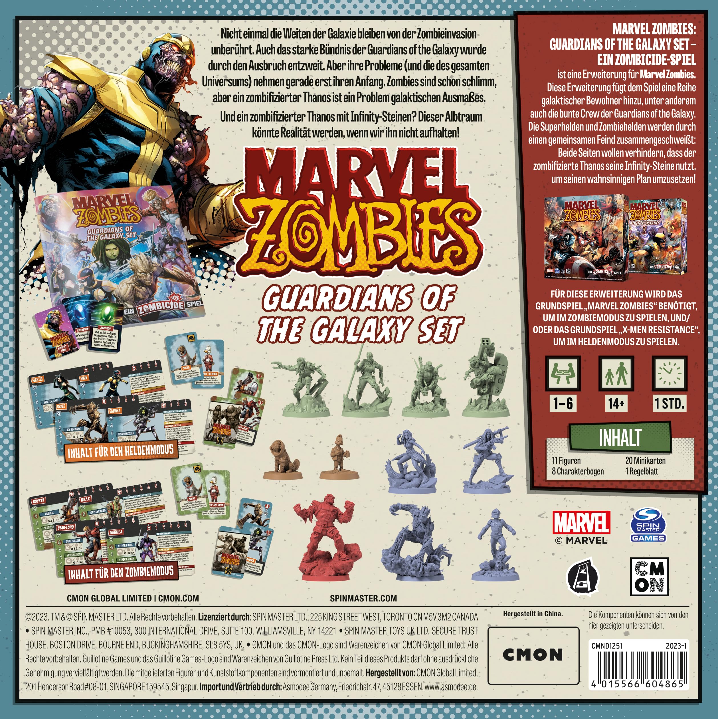 CMON Marvel Zombies: Guardians of the Galaxy - A Zombicide Game Expansion Connoisseur Game Dungeon Crawler 1-6 Players from 14+ Years 60 Minutes German