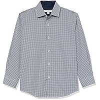 Isaac Mizrahi Boy's Long Sleeve Gingham Pattern Button Down Shirt