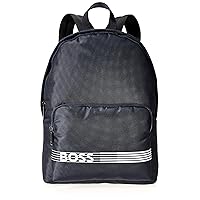 BOSS Men's Contrast Stripe Logo Polyester Backpack, Admiral Blue, ONE Size